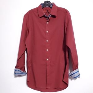 Robert Graham X Maroon Mens Button Down Shirt